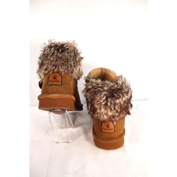 Bearpaw Women's Konnie Boots Brown with Faux Fur Trim - Size 7 - Picture 4 of 8
